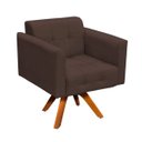 Ver imagem 4 de Kit 1 Poltrona com Puff Giratória Elisa Suede - D'Rossi - Marrom