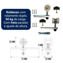 Ver imagem 4 de Porta Drywall Branca 100x210 + Kit Correr Preto de Sobrepor