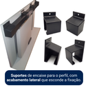 Ver imagem 7 de Porta Drywall Branca 100x210 + Kit Correr Preto de Sobrepor