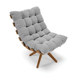 Poltrona Giratória Costela Suede - D'Rossi - Cinza - 1