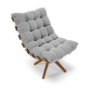 Poltrona Giratória Costela Suede - D'Rossi - Cinza