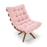 Poltrona Giratória Costela Suede - D'Rossi - Rosa Bebê - 1
