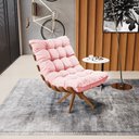 Ver imagem 2 de Poltrona Giratória Costela Suede - D'Rossi - Rosa Bebê