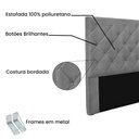 Ver imagem 3 de Cabeceira Queen 1,60M Tânia Linho Cinza Escuro - Pallazio