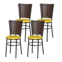 Ver imagem 1 de Kit 4 Cadeiras Pretas para Cozinha Hawai Cappuccino - Amarelo