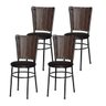 Kit 4 Cadeiras Pretas para Cozinha Hawai Cappuccino - Marrom - 1
