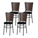 Ver imagem 1 de Kit 4 Cadeiras Pretas para Cozinha Hawai Cappuccino - Preto