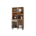 Ver imagem 3 de Cozinha Compacta Armário Organizador Duda 90cm com Gaveta - Cinamomo/Offwhite