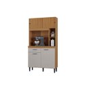 Ver imagem 2 de Cozinha Compacta Armário Organizador Duda 90cm com Gaveta - Cinamomo/Offwhite
