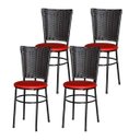 Ver imagem 1 de Kit 4 Cadeiras Pretas para Cozinha Hawai Café - Vermelho
