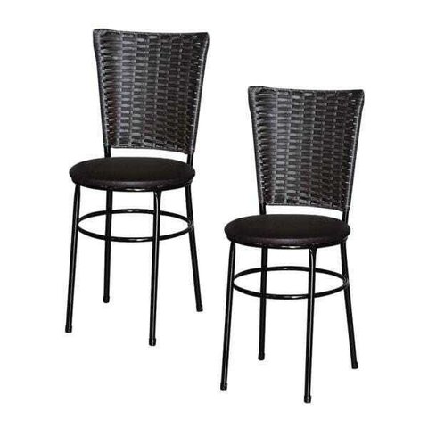 Kit 2 Cadeiras Preta para Cozinha Hawai Café - Marrom