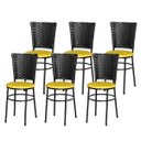 Ver imagem 1 de Kit 6 Cadeiras Pretas para Cozinha Hawai Preto - Amarelo