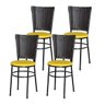 Kit 4 Cadeiras Pretas para Cozinha Hawai Café - Amarelo - 1