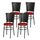 Ver imagem 1 de Kit 4 Cadeiras Pretas para Cozinha Hawai Preto - Vermelho