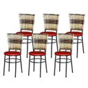 Ver imagem 1 de Kit 6 Cadeiras Pretas para Cozinha Hawai Cappuccino Premium - Vermelho