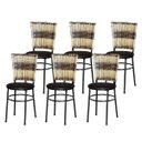 Ver imagem 1 de Kit 6 Cadeiras Pretas para Cozinha Hawai Cappuccino Premium - Marrom