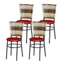 Ver imagem 1 de Kit 4 Cadeiras Pretas para Cozinha Hawai Cappuccino Premium - Vermelho