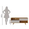 Rack Bancada Home para Tv até 50 Polegadas 2 Portas Sala de Estar Marrom Madeira e Off White - 4