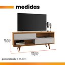 Ver imagem 3 de Rack Bancada para TV até 50 Polegadas 2 Portas Marrom/Off White - Notável Móveis