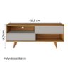 Rack Bancada Home para Tv até 50 Polegadas 2 Portas Sala de Estar Marrom Madeira e Off White - 3