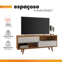 Ver imagem 6 de Rack Bancada para TV até 50 Polegadas 2 Portas Marrom/Off White - Notável Móveis