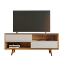 Ver imagem 2 de Rack Bancada para TV até 50 Polegadas 2 Portas Marrom/Off White - Notável Móveis