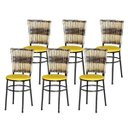 Ver imagem 1 de Kit 6 Cadeiras Pretas para Cozinha Hawai Cappuccino Premium - Amarelo