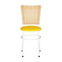 Ver imagem 3 de Kit 6 Cadeiras Brancas para Cozinha Hawai Palha - Amarelo