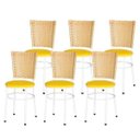Ver imagem 1 de Kit 6 Cadeiras Brancas para Cozinha Hawai Palha - Amarelo