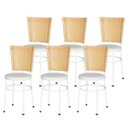 Ver imagem 1 de Kit 6 Cadeiras Brancas para Cozinha Hawai Palha - Branco