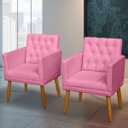 Ver imagem 1 de Kit 2 Poltronas Decorativa Capitone para Salão Escritório Sala de Estar
