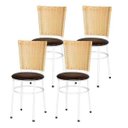 Ver imagem 1 de Kit 4 Cadeiras Brancas para Cozinha Hawai Palha - Marrom