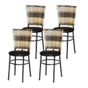 Ver imagem 1 de Kit 4 Cadeiras Pretas para Cozinha Hawai Cappuccino Premium - Marrom