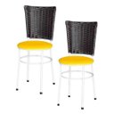 Ver imagem 1 de Kit 2 Cadeiras Branca para Cozinha Hawai Café - Amarelo