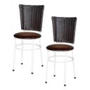 Ver imagem 1 de Kit 2 Cadeiras Branca para Cozinha Hawai Café - Marrom