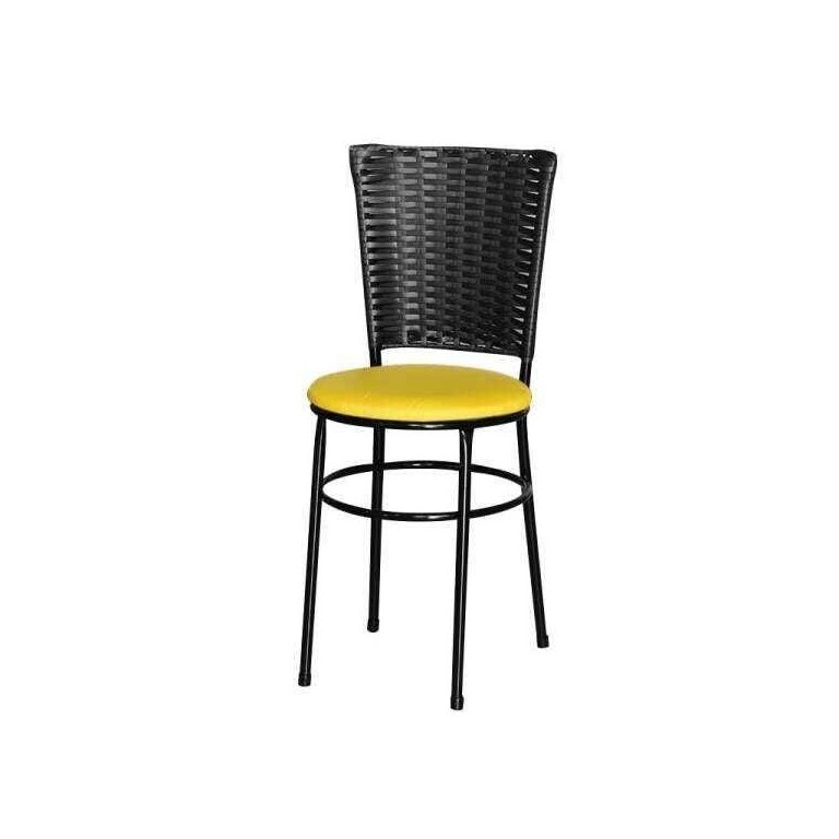 Cadeira Preta para Cozinha Hawai Preta - Amarelo