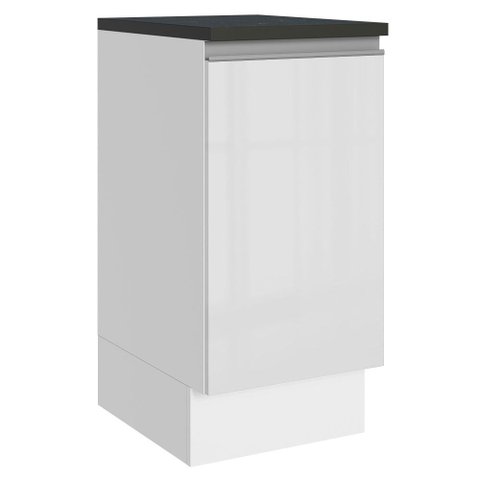 Balcão Armário de Cozinha 100% Mdf 40 cm 1 Porta Porta Branco Brilho Acordes Madesa