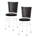Ver imagem 1 de Kit 2 Cadeiras Branca para Cozinha Hawai Café - Preto