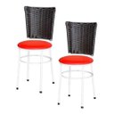 Ver imagem 1 de Kit 2 Cadeiras Branca para Cozinha Hawai Café - Vermelho