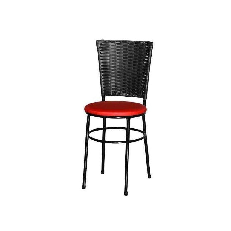 Cadeira Preta para Cozinha Hawai Preta - Vermelho
