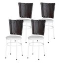 Ver imagem 1 de Kit 4 Cadeiras Branca para Cozinha Hawai Café - Branco