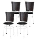 Ver imagem 1 de Kit 4 Cadeiras Branca para Cozinha Hawai Café - Preto