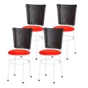 Ver imagem 1 de Kit 4 Cadeiras Branca para Cozinha Hawai Café - Vermelho