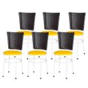 Ver imagem 1 de Kit 6 Cadeiras Branca para Cozinha Hawai Café - Amarelo