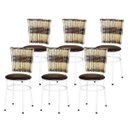 Ver imagem 1 de Kit 6 Cadeiras Brancas para Cozinha Hawai Cappuccino Premium - Marrom