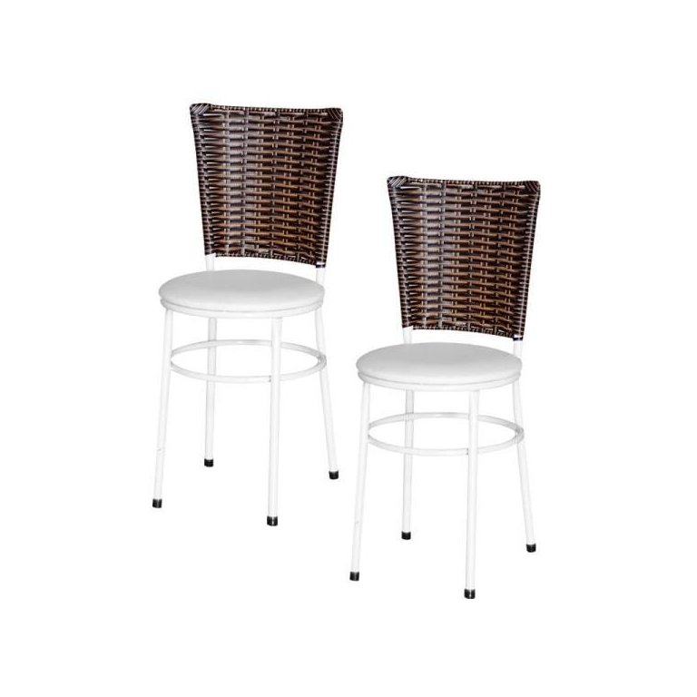 Kit 2 Cadeiras Brancas para Cozinha Hawai Cappuccino - Branco