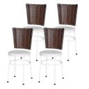 Ver imagem 1 de Kit 4 Cadeiras Brancas para Cozinha Hawai Cappuccino - Branco