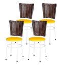 Ver imagem 1 de Kit 4 Cadeiras Brancas para Cozinha Hawai Cappuccino - Amarelo
