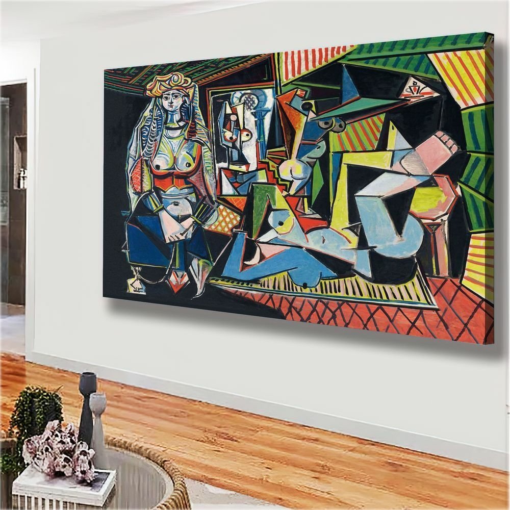 Quadro Decorativo Pablo Picasso Mulheres De Argel:150x100/BRANCA - 3