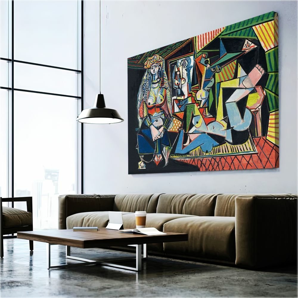 Quadro Decorativo Pablo Picasso Mulheres De Argel:150x100/BRANCA - 2